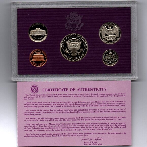 1993-S US Mint Proof Set.... 5 Coins.... Original US Mint Box And COA - Picture 2 of 2